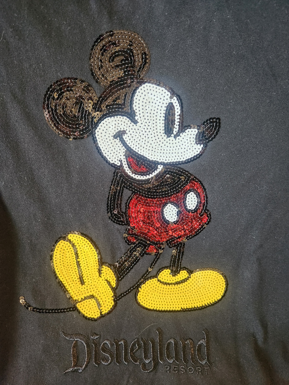 Disney MICKEY MOUSE Sequined Black T‑Shirt 2x